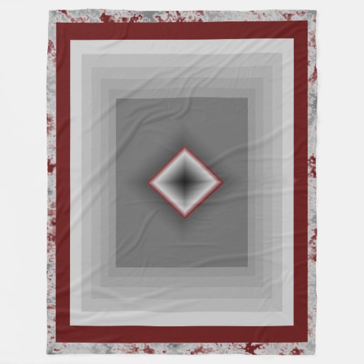 Couverture Polaire Conception de rectangle 3D, gris & blanc, accentua (Devant)