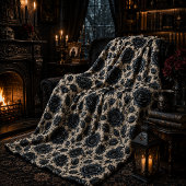 Couverture Polaire Conception de rose grimpante noire gothique