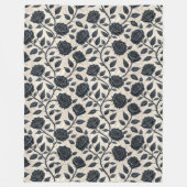 Couverture Polaire Conception de rose grimpante noire gothique (Devant)