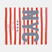 Couverture Polaire Conception de rouge de NYC |, blanche et bleue (Devant (Horizontal))