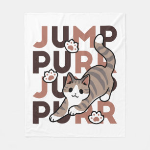 Couverture Polaire Conception de saut de chat - Artwork de purr de sa