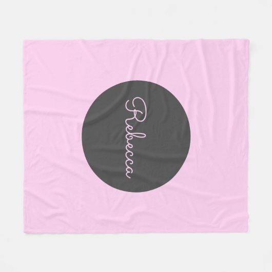 Couverture Polaire Conception de script rétro-moderne rose cool modif (Devant (Horizontal))