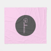 Couverture Polaire Conception de script rétro-moderne rose éditable c (Devant (Horizontal))