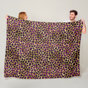 Couverture Polaire Conception de série Leopard violet et or 4