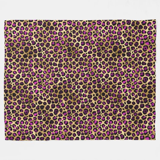 Couverture Polaire Conception de série Leopard violet et or 4 (Devant (Horizontal))