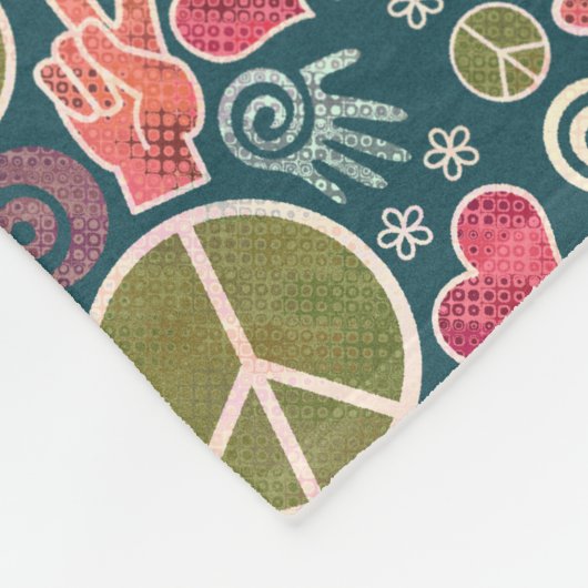 Couverture Polaire Conception de signe de pacifisme de hippie de (Coin)