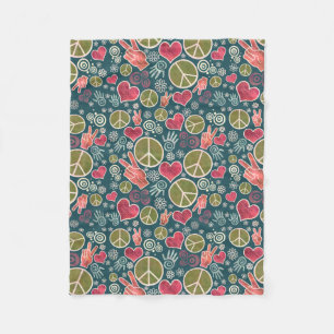 Couverture Polaire Conception de signe de pacifisme de hippie de