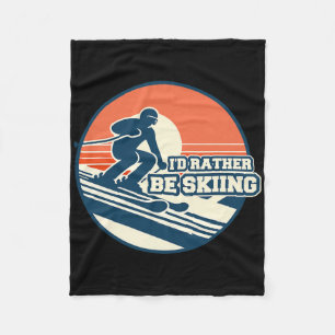 Couverture Polaire Conception de silhouette de ski vintage avec dégra
