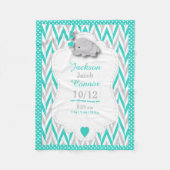 Couverture Polaire Conception de souvenir de naissance d'éléphant de (Devant)