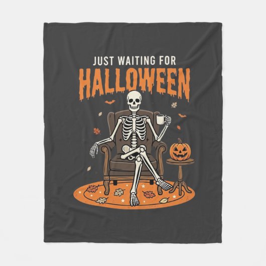 Couverture Polaire Conception de squelette juste pour Halloween_1 (Devant)