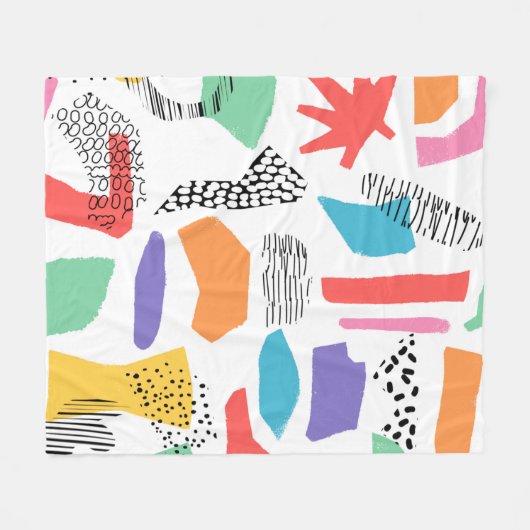 Couverture Polaire Conception de surface dessinée à la main. Memphis (Devant (Horizontal))