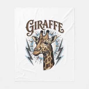 Couverture Polaire Conception de T-Shirt Foudre Girafe Gravée Vintage