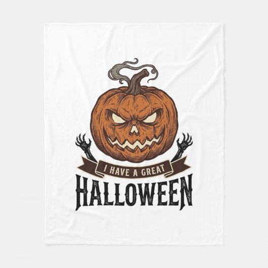 Couverture Polaire Conception de T-shirt gothique de citrouille d'Hal (Devant)