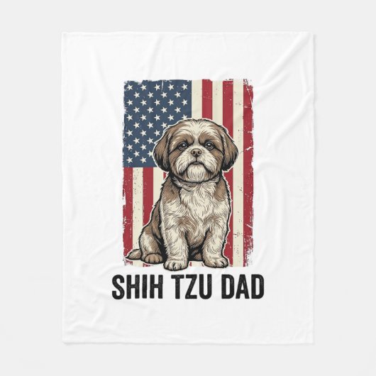 Couverture Polaire Conception de t-shirt pour chien vintage patriotiq (Devant)