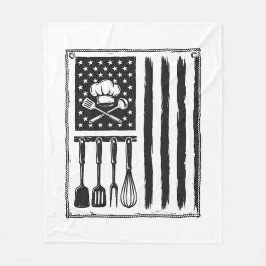 Couverture Polaire Conception de T-shirt Ustensiles de Cuisine Drapea (Devant)
