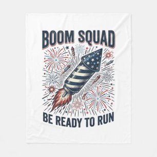 Couverture Polaire Conception de T-shirt vintage Boom Squad Feu d'art