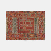 Couverture Polaire conception de tapis oriental en orange (Devant (Horizontal))
