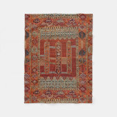 Couverture Polaire conception de tapis oriental en orange (Devant)