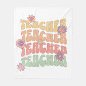 Couverture Polaire Conception de texte de style rétro de l'enseignant (Devant)