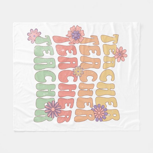 Couverture Polaire Conception de texte de style rétro de l'enseignant (Devant (Horizontal))