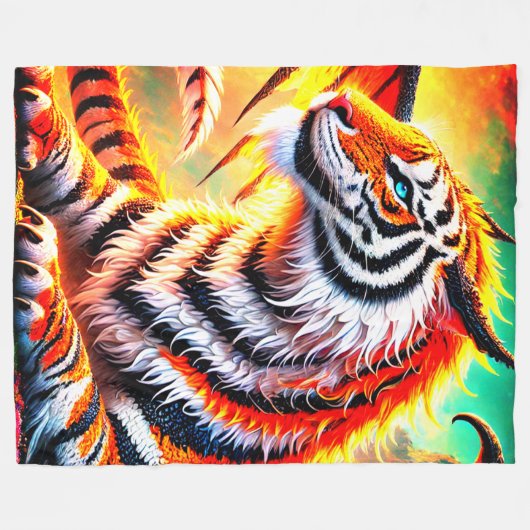 Couverture Polaire Conception de tigre d'Imaginaire (Devant (Horizontal))