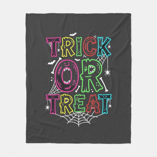 Couverture Polaire Conception de toile d'araignée Halloween Trick or (Devant)