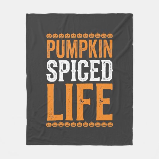 Couverture Polaire Conception de typographie Halloween Pumpkin Spiced (Devant)