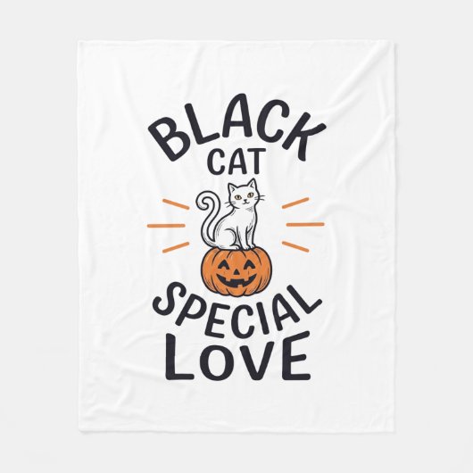 Couverture Polaire Conception de vecteur de chat noir d'amour spécial (Devant)