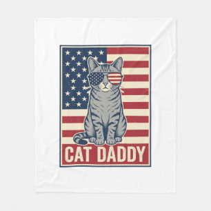 Couverture Polaire Conception de vecteur de chat patriotique Cat Dadd