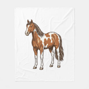 Couverture Polaire Conception de vecteur de cheval Pinto gravé antiqu