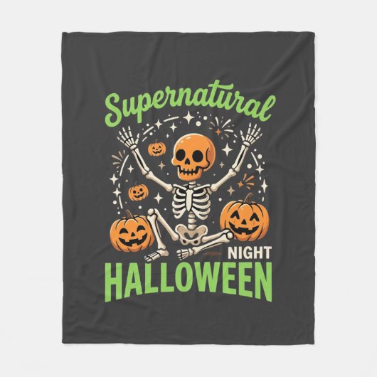 Couverture Polaire Conception de vecteur de squelette d'Halloween sur (Devant)