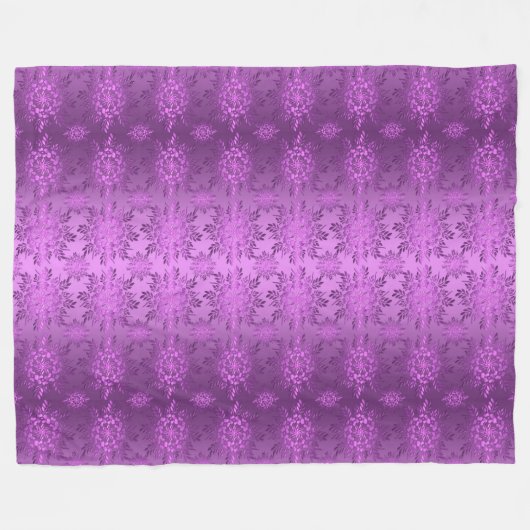 Couverture Polaire Conception de violet floral rétro (Devant (Horizontal))