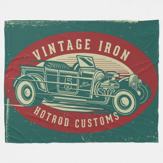 Couverture Polaire Conception de voiture Retro (Devant (Horizontal))