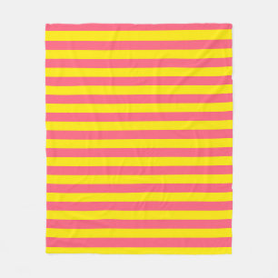 Couverture Polaire Conception des rayures rose et jaune