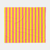 Couverture Polaire Conception des rayures rose et jaune (Devant (Horizontal))