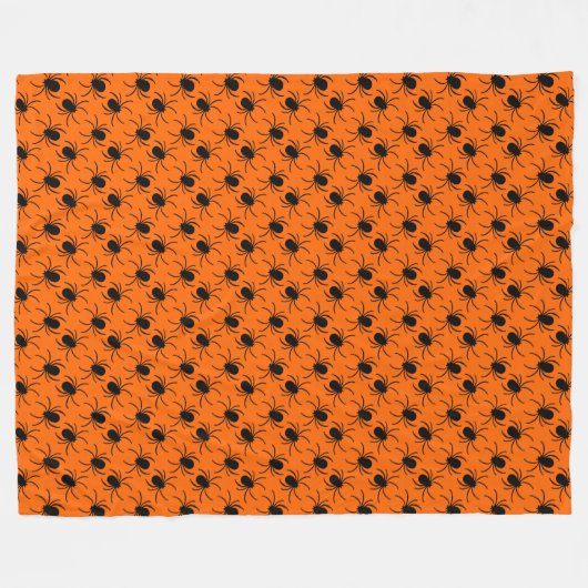 Couverture Polaire conception d'halloween d'araignée noire (Devant (Horizontal))