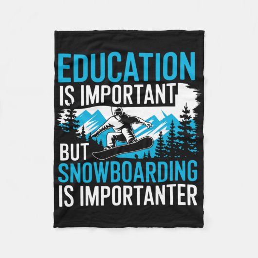 Couverture Polaire Conception d'humour pour amateur de snowboard Snow (Devant)