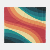 Couverture Polaire Conception d'ondes de style rétro multicolore (Devant (Horizontal))