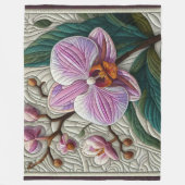 Couverture Polaire Conception d'orchidée violette dorée (Devant)