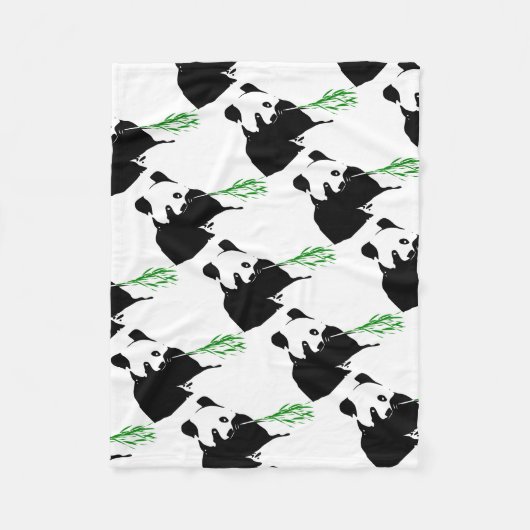 Couverture Polaire Conception d'ours panda. (Devant)