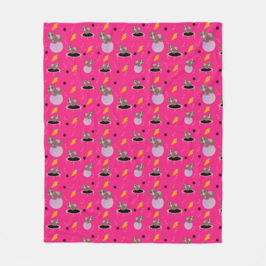 Couverture Polaire Conception drôle de fitness pour cochons d'Inde (Devant)