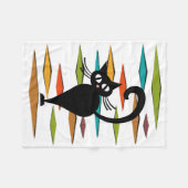 Couverture Polaire Conception du chat noir du milieu du siècle (Devant (Horizontal))