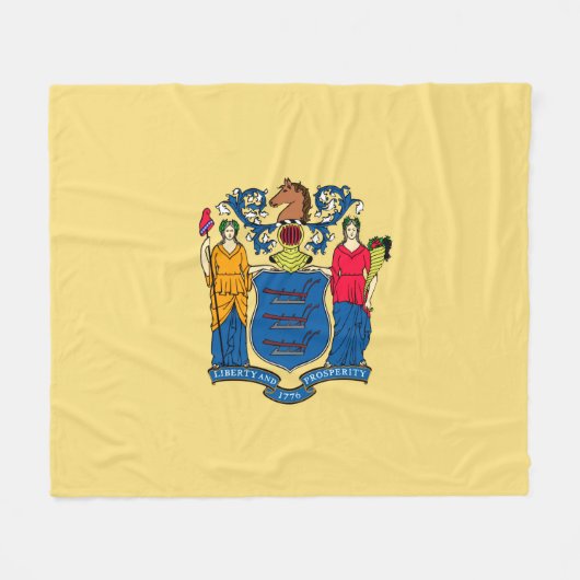 Couverture Polaire Conception du drapeau de l'État du New Jersey (Devant (Horizontal))