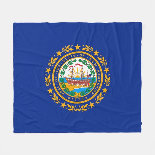Couverture Polaire Conception du drapeau d'état du New Hampshire (Devant (Horizontal))