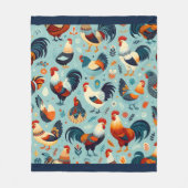 Couverture Polaire Conception du poulet et du coq (Devant)