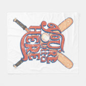 Couverture Polaire Conception du ventilateur de baseball rétro (Devant (Horizontal))
