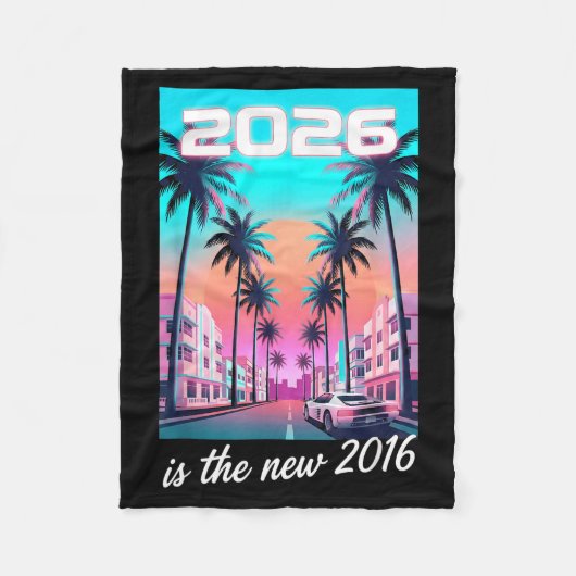 Couverture Polaire Conception esthétique de voiture rétro synthwave 2 (Devant)