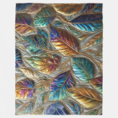 Couverture Polaire Conception Feuille Iridescente Quilée (Devant)