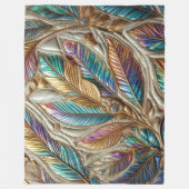 Couverture Polaire Conception Feuille Iridescente Quilée (Devant)