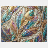 Couverture Polaire Conception Feuille Iridescente Quilée (Devant (Horizontal))